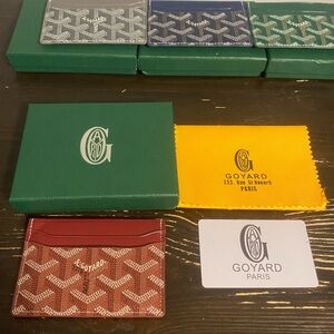 Goyard Red and Brown Card Holder